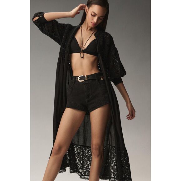 Anthropologie Mixed Lace Crochet Duster Jacket - Picture 2 of 8